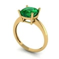 thumbnail image 2 of Solitaire Engagement Ring for Women - 2.5ct Simulated Emerald in 14K Yellow Gold Promise Ring, 2 of 6