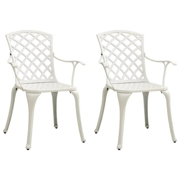 Conjunto de 2 Sillas de Jardín Casafoyer de Aluminio Fundido Blanco