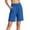 Blue, variant on yillto Womens Shorts Wide Leg Casual Loose High Elastic Waist Knee Length Long Shorts with Pockets