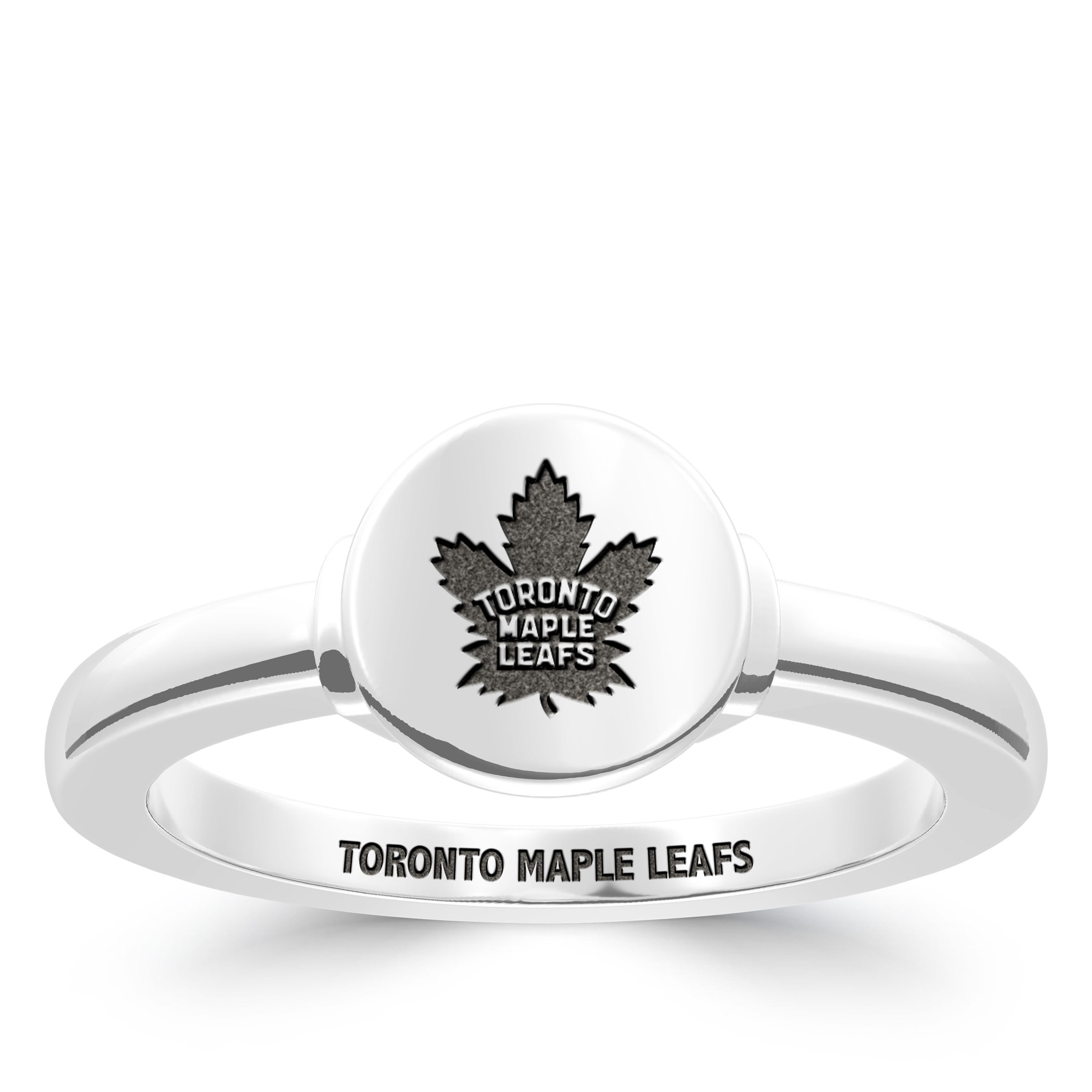 Toronto Maple Leafs Engraved Sterling Silver Signet Ring