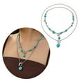 thumbnail image 2 of Aurgiarme Fashionable Turquoise and Alloy Necklace Set Fashionable Neckchain Adjustable Length Choker for Modern Styles Lovers, 2 of 8