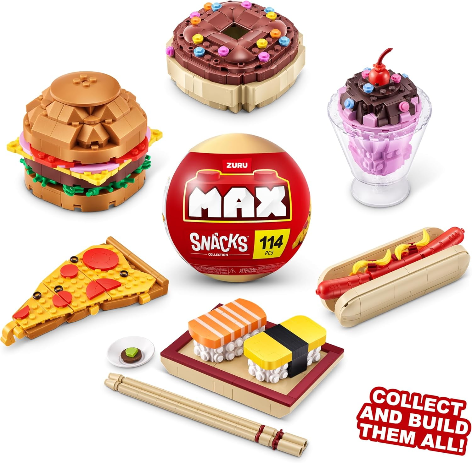 MAX Build More Premium Snacks Building Bricks (Assorted) Novelty