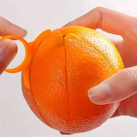 chock 6pcs Orange Peeler Plastic Orange Peeler Simple Lemon Peeler Grapefruit Peeler Creative Cutter Orange Peeler Tool With Ring Handle Fruit Peeler Vegetable Fruit Tools Kitchen