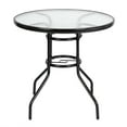 thumbnail image 2 of Tcbosik Outdoor Dining Table with Glass Top and Metal Frame, 31.5" Round Patio Table for Lawn Balcony, Yard, Dark Chocolate, 2 of 11