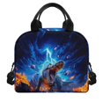 thumbnail image 2 of HUIACONG Lunch Bag with Cosmic Crocodile Design, Insulated Lunch Tote Made of Aluminum Film Material, Reusable Stylish Bag for Kids Picnic and Travel, 2 of 10