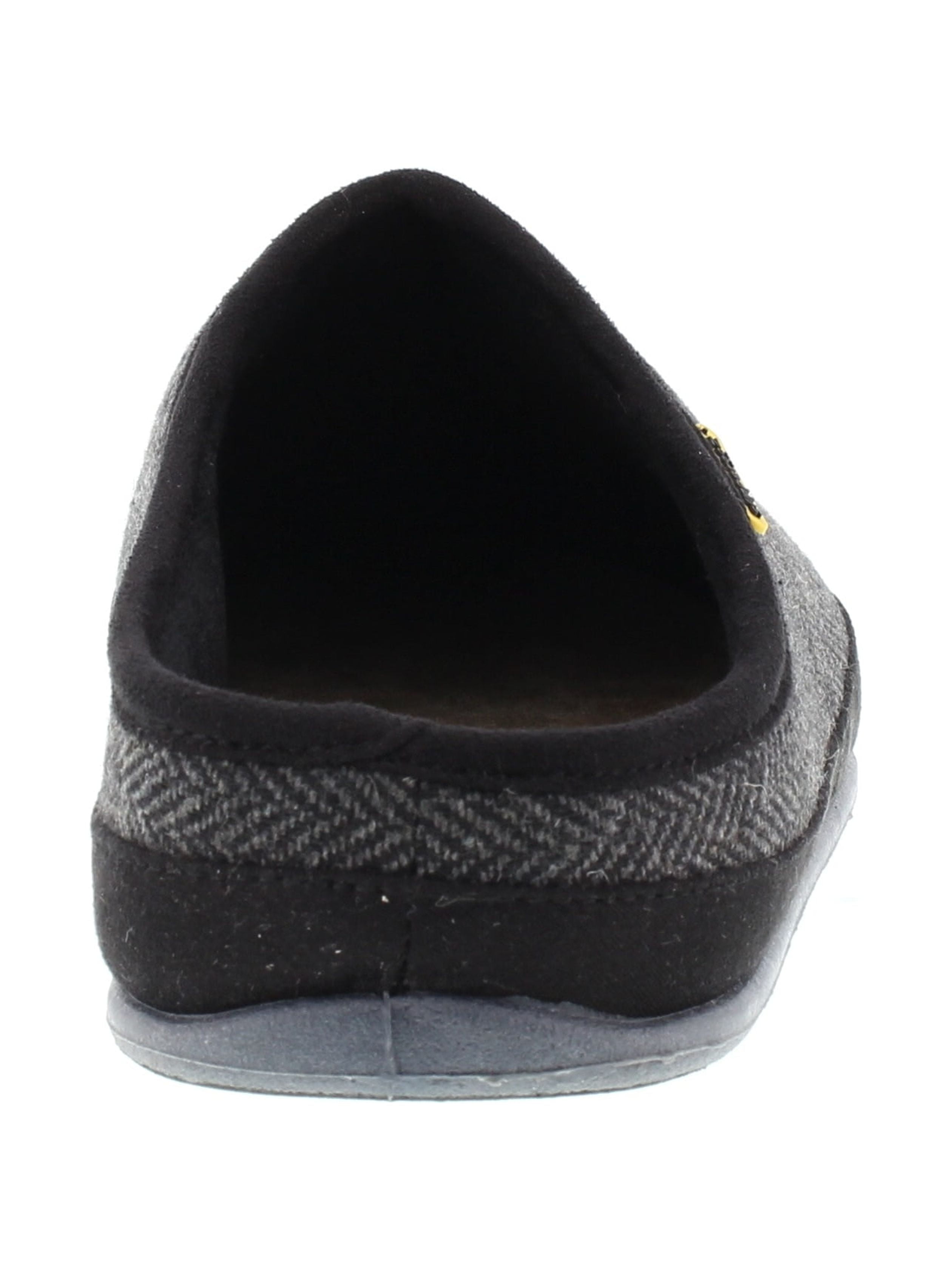 DEER STAGS SLIPPEROOZ Mens Black Herringbone Padded Wherever Round Toe Slip On Slippers Shoes 13 M