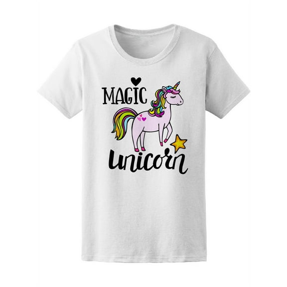 Abstract Drawing Magic Unicorn T-Shirt Women -Image by Shutterstock, Female Large