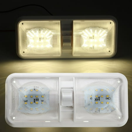 - Ceiling Fixture Double Dome Light 12V LED Interior Lamp Bulb For Trailer RV Marine Motorhome