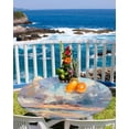 thumbnail image 2 of Summer Ocean Beach Oil Painting Art Fitted Round Tablecloths Elastic Edged Table Covers 55"-60",Abstract Sky Seashore Seaside Waterproof Dining Room Kitchen Table Cloth for Holiday Party Tables Decor, 2 of 8