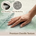 thumbnail image 6 of ODIKA 4'x6' Washable Area Rug Pet Friendly, Non-Shedding Green Teal Farmhouse Watercolor Forest Hardwood Long Botanical Motif with Mist for Bedroom, Reading Nook, 6 of 7