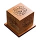 thumbnail image 1 of Caja de madera para quemador de incienso, colección de estuches para incienso, porta incienso artesanal Patrón de luna y estrella, 1 of 9