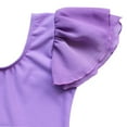 thumbnail image 5 of Moggemol Girls Kids' Basic Short Sleeved Dance Leotard Dress Gymnastics Costumes Purple M, 5 of 7
