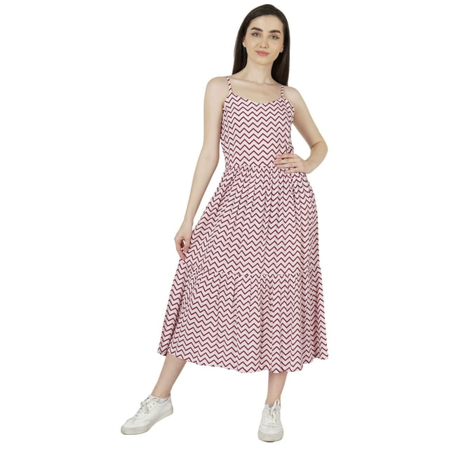 Bimba Robes à Bretelles Spaghetti Ajustables pour Femmes Décontractées d'Été Imprimées en Rayonne Robe Maxi