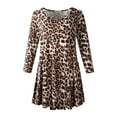 thumbnail image 5 of LARACE 3/4 Sleeve Shirts for Women Plus Size Tunic Dressy Top Loose Fit Flare T-Shirt A-leopard08 3X, 5 of 7