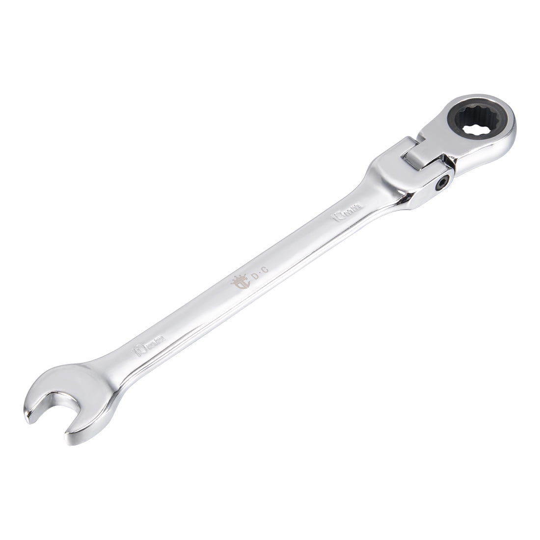 Metric 10mm Flex-Head Ratchet Combination Wrench Polish Chrome Finish, Cr-V
