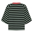 thumbnail image 7 of COMVALUE Tops for Women Striped 2026 Fashion T Shirts for Women Color Block Crewneck Design Loose Basic Tee (Black, XL), 7 of 7