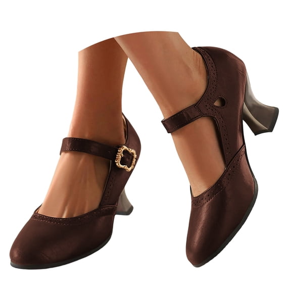 Mary Jane High Heels Ankle Slingback Dress Shoes for Women Party Dating with Buckle Strap