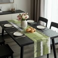 thumbnail image 2 of Sage Green Abstract Table Runner 70 Inches Long, Modern Mottled Art Oil Painting Kitchen Coffee Dining Table Decoration for Home Party Birthday Wedding Home Decor 13x70 Inches, 2 of 8