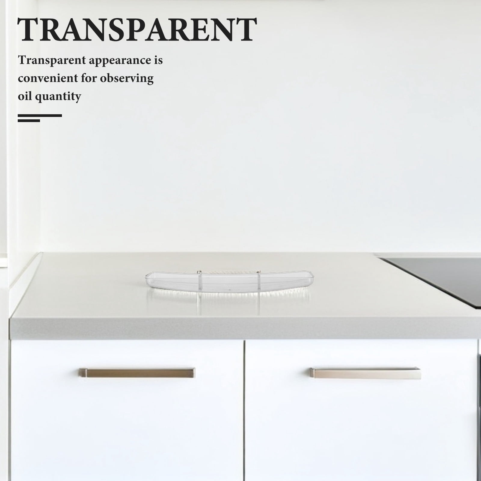 OULII 2pcs Universal Range Hood Oil Cup With Plastic Material Rectangular Kitchen Use Transparent