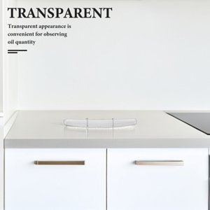 OULII 2pcs Universal Range Hood Oil Cup With Plastic Material Rectangular Kitchen Use Transparent