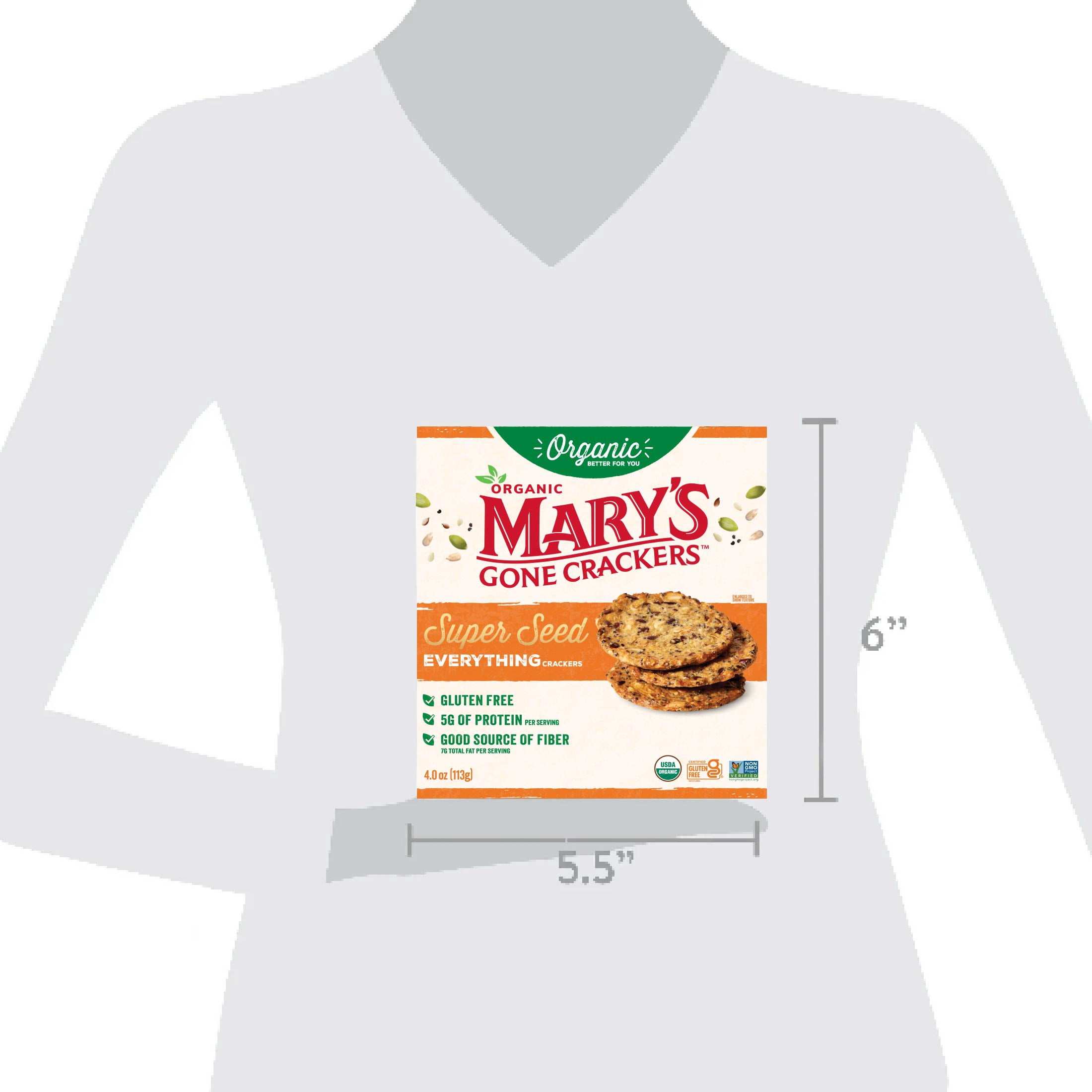 Mary’s Gone Crackers Super Seed Organic, Gluten Free Everything Crackers, 4 oz