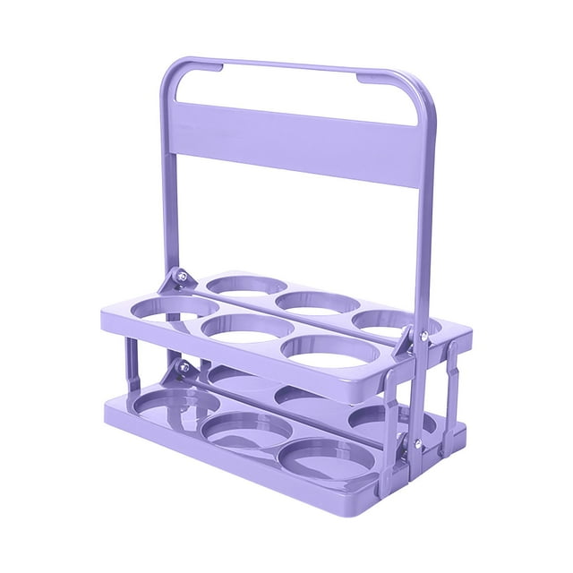 Best Valentine Gifts 2026 Indoor Plastic Foldable Beer Rack Portable Half Dozen 6 Bottle Hand Held Basket Portable Wine Rack And Cup Holder