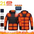thumbnail image 2 of Chaqueta calefactable de 21 áreas, chaqueta para hombre, chaqueta calefactora impermeable, chaquetas de invierno cálidas para hombre, parkas, abrigo, chaleco calefactable táctico, 2 of 5