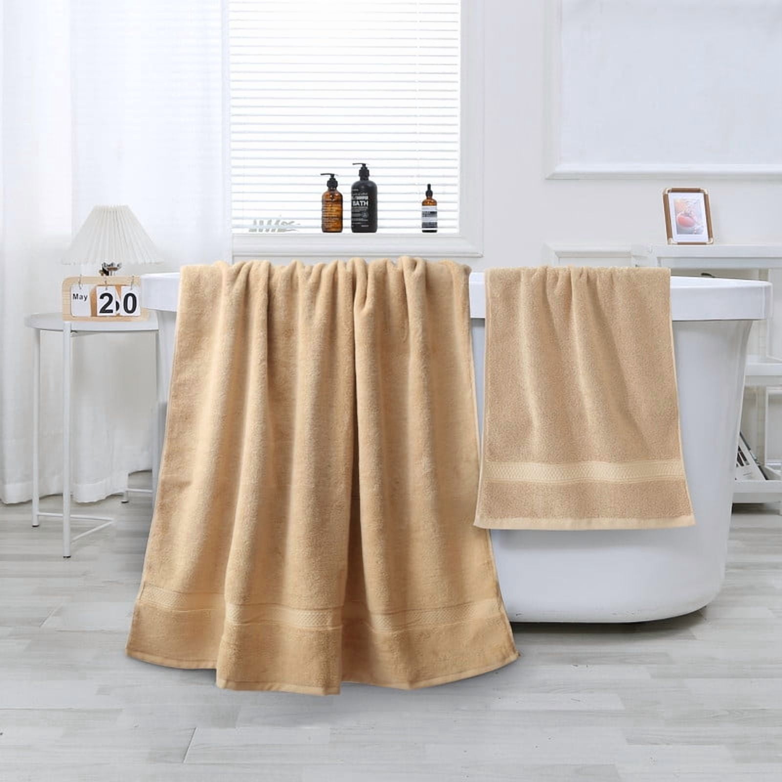 JML Camel Bath Towel Set of 8 Pieces - Cotton Blend Highly Absorbent Towels for Bathroom, 2 Soft Bath Towels, 2 Hand Towels, 4 Washcloths