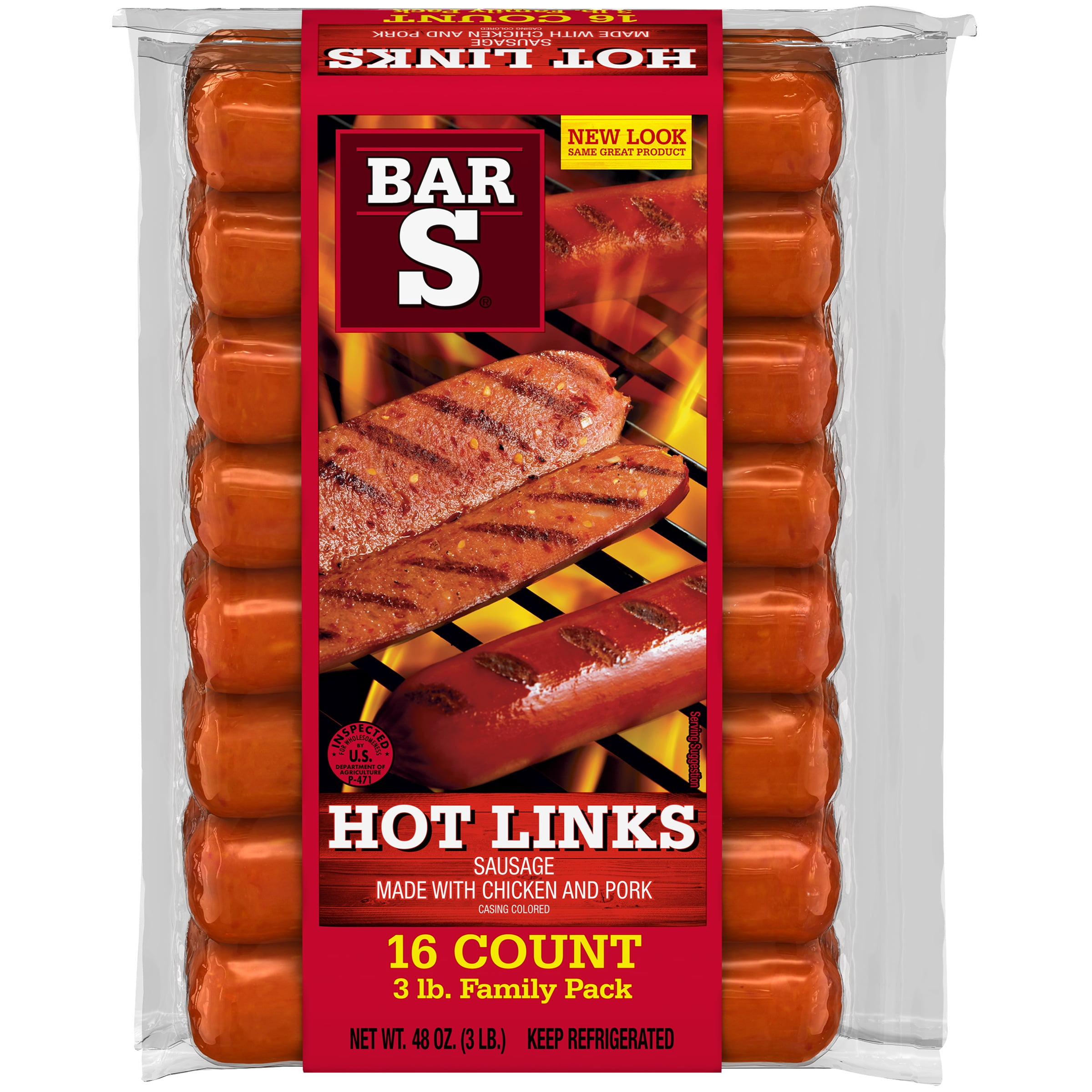 Bar S Hot Links, 3 Lb., 16 Count
