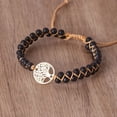 thumbnail image 4 of Pulsera con colgante en forma de árbol, pulsera tejida de doble capa con cuentas de piedra de pino africano, 4 of 6