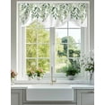 thumbnail image 2 of Tie Up Valance Curtain for Kitchen, Spring Sage Green Leaves Watercolor Rod Pocket Short Curtains Adjustable Tie-Up Shade Valances, Farm Foliage on White Window Treatment for Bathroom Bedroom 42x12in, 2 of 8