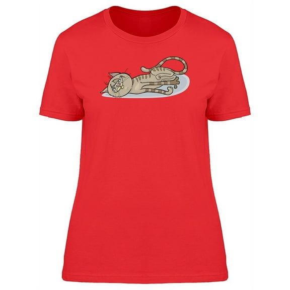 Happy Cartoon Kitten T-Shirt Women -Image by Shutterstock, Female x-Large