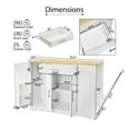 thumbnail image 2 of 53'' Kitchen Storage Islands with Drawers and Trash Can Storage for Kitchen & Dining. Modern Farmhouse Design White 53.2"W x 20.9"D x 38.0"H., 2 of 10