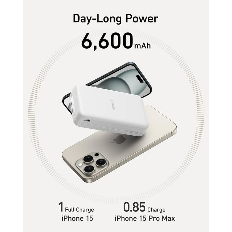 Anker MagGo Power Bank, Qi2 Certified 15W Ultra-Fast MagSafe-Compatible Portable Charger, 6,600mAh Battery Pack with Adjustable and Foldable Stand, Anker MagGo Power Bank, Qi2 Certified 15W Ultra-Fast MagSafe-Compatible Portable Charger, 6,600mAh Battery Pack with Adjustable and Foldable Stand,