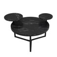 thumbnail image 5 of Coffee Table Side Table, Round Living Room Sofa Table with 2 Display Shelves, Modern Side Table With Faux Marble Surfaces And Tripod-Inspired Base For Reception Room, 5 of 9