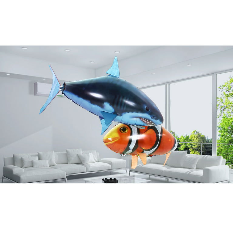 SUNSIOM Remote Control Flying Air Shark Toy RC Radio Inflatable Clown Fish  Balloons Gift 