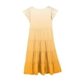 thumbnail image 4 of XQYLOS Girls Ombre Gradient Dress Flowy A-Line Silhouette Double-Layer Sleeve Summer Casual Dress for Juniors 6-15Y Breathable Beach Vacation Dress, 4 of 4