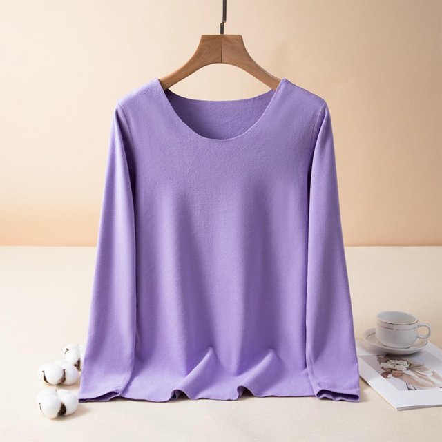 Ailaofu Women Long Sleeve Tops Cotton Loose Fit Tunic Shirts Crewneck Basic Tops T Shirts