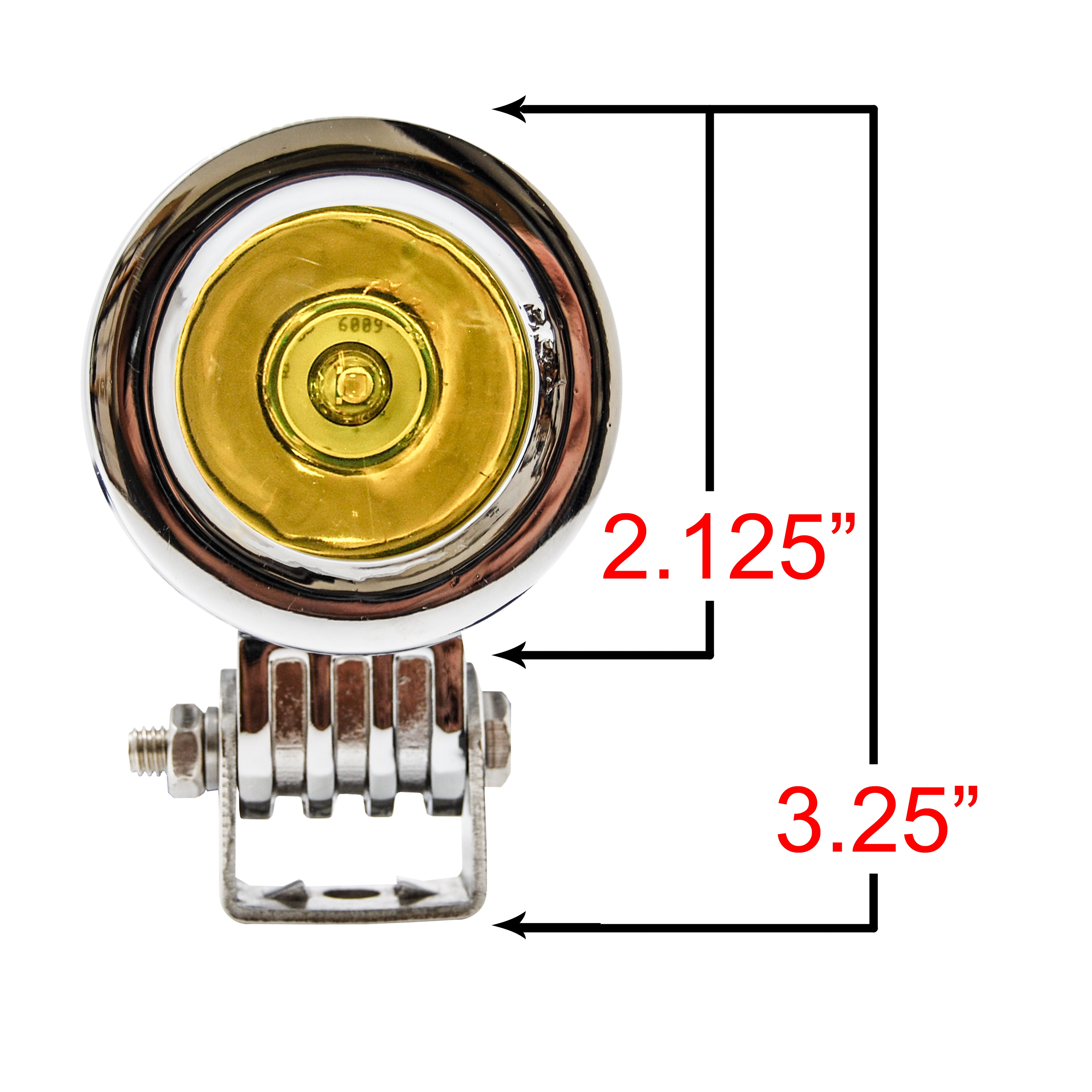 OZ-USA Amber LED Fog Lights Chrome Mini Trail Lights 20W Spot Beam for Motorcycle Off-Road Truck ATV UTV RV 12V
