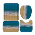 thumbnail image 1 of 1Set Rainforests Beaches Patterns Printing Shower Curtain Bathroom Hotel Toilet Cover Mats Non-Slip Washroom Kitchen Rugs Supply, 1 of 6