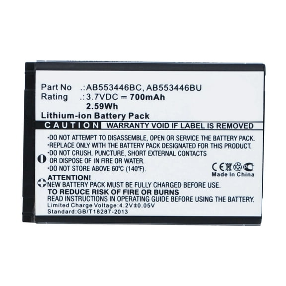 Batteries N Accessories BNA-WB-L3569 Cell Phone Battery - Li-Ion, 3.7V, 700 mAh, Ultra High Capacity Battery - Replacement for Samsung AB553446BC Battery