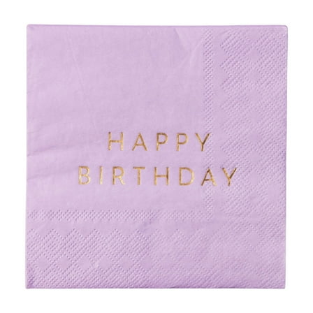 Le Lilac Signature Happy Birthday Cocktail Napkins - 20ct
