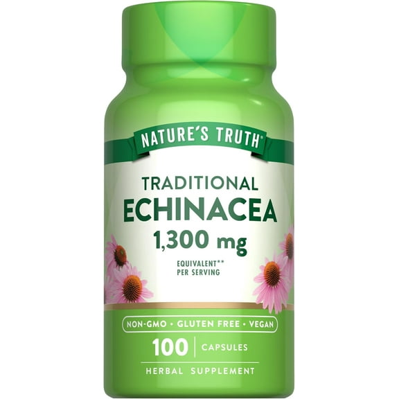 Echinacea Extract Capsules | 1300mg | 100 Count | For Men and Women | by Nature's Truth