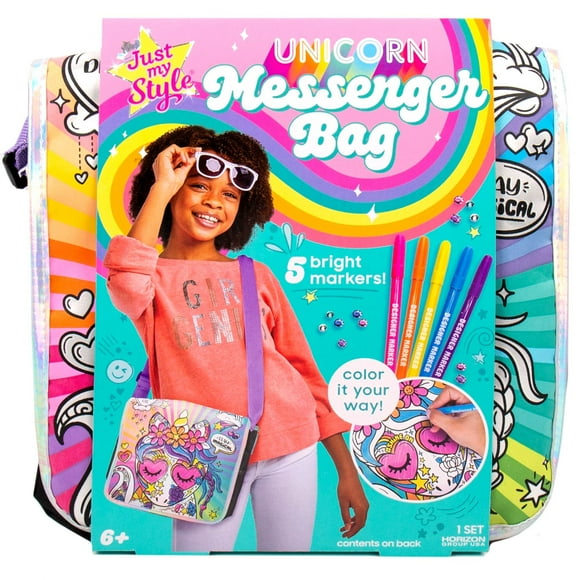 Bandolera Just My Style para colorear tu propio unicornio para niñas de 6 a 9 años