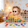 thumbnail image 4 of Xuanheng 2Pcs Wooden Color Sorting Stacking Toys Children Sensory Toy Educational Toy Style B, 4 of 8