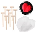 thumbnail image 2 of Pastel de silicona con corazón de diamante para hornear para hacer decoración de pasteles, pan, gelatina, comida preparada, Chocolate, dulces, Fondant 9 piezas BLESIY Moldes para tartas de silicona con forma de corazón, 2 of 8