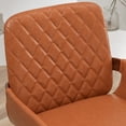thumbnail image 2 of FOWEOAIU Modern Dining Chairs,Leather Upholstered Walnut Wood Kitchen Dining , Orange (Set of 2) ﻿, 2 of 11