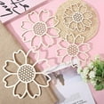 thumbnail image 4 of 4 PCS Boho Wooden Hollow Flower Pendant Daisy Carved Design Wall Hanging Art Woven Rattan Texture Wall Sign Decoration for Home Office Garden Restaurant Living Room Bedroom DIY, 4 of 6