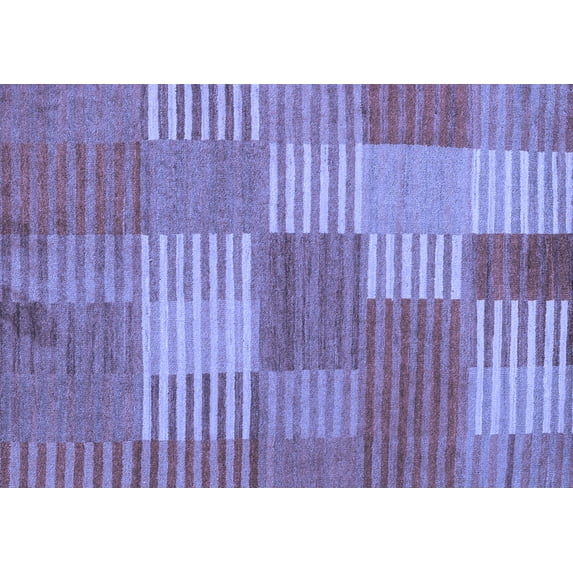 Ahgly Company Indoor Rectangle Checkered Blue Modern Area Rugs, 6' x 9'