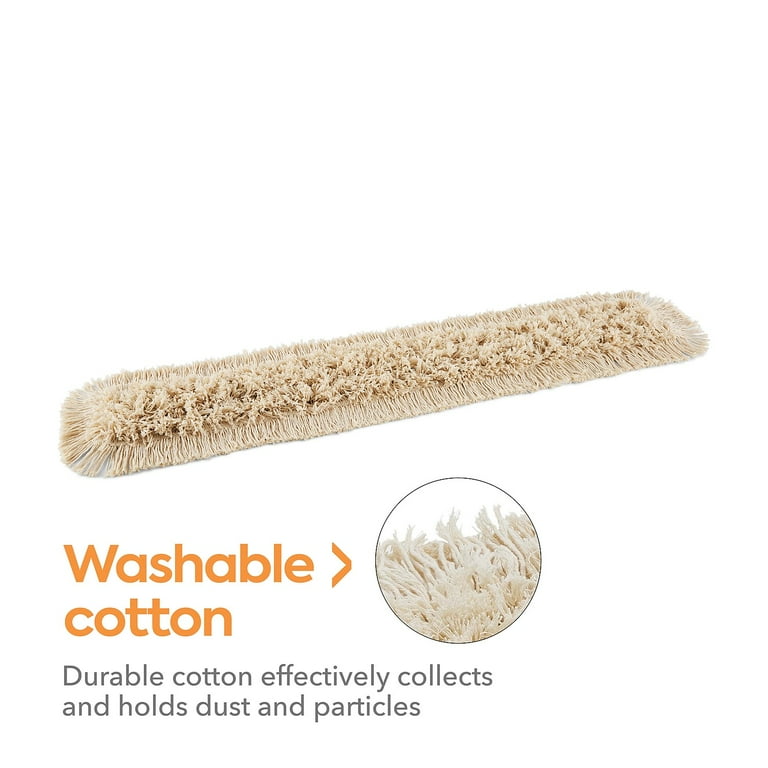 Cut-End Dust Mop Head, Cotton, 48 x 5, White Cut-End Dust Mop Head, Cotton, 48 x 5, White